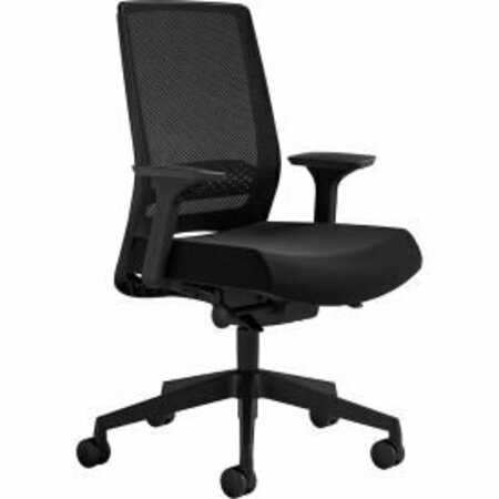 SAFCO MEDINA DELUXE TASK CHAIR, SUPPORTS UP TO 275 LB, 18in TO 22in SEAT HEIGHT, BLACK 6830STBL